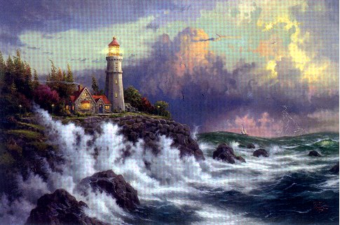 (image for) Handmade oil painting Copy paintings of famous artists Thomas Kinkade's painting, NO.95